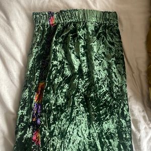 Green Velvet maxi skirt